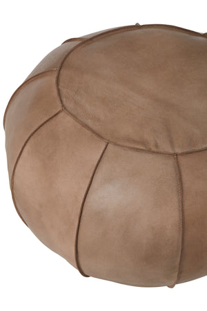 Forge Tan Leather Pouffe