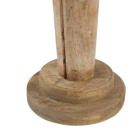 Close-up of the natural wood grain on the large nutcracker's base