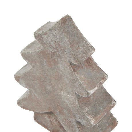 Close-up of the stepped branches and weathered stone-effect finish