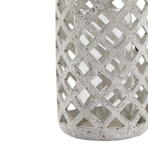Grey Stone Effect Hurricane Lantern