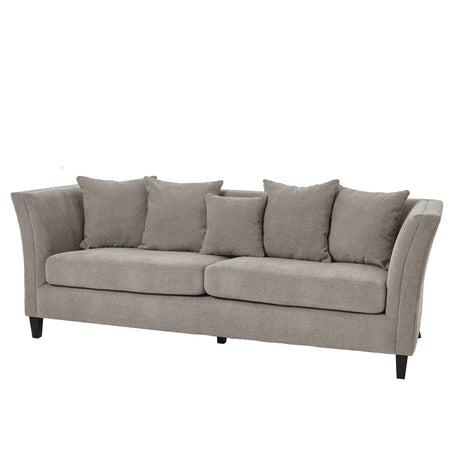 Vesper Taupe Cushion Back Three Seater Sofa, living room sofa