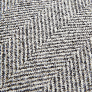 Herringbone Pure Wool Grey Cushion With Piped Edge 45x45cm
