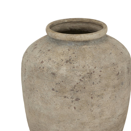 Terracotta vase on a white background