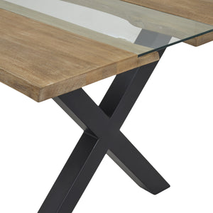 Light Acacia River Live Edge Dining Table