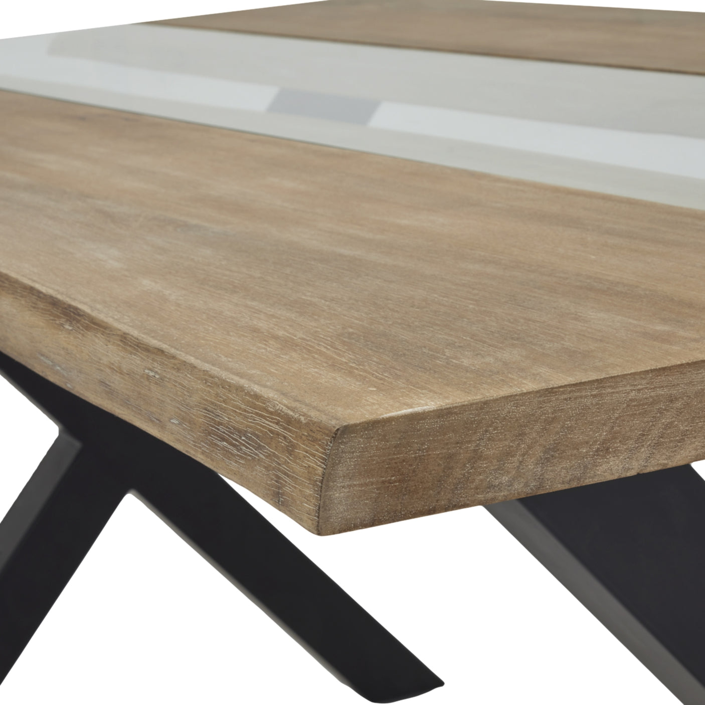 Light Acacia River Live Edge Dining Table