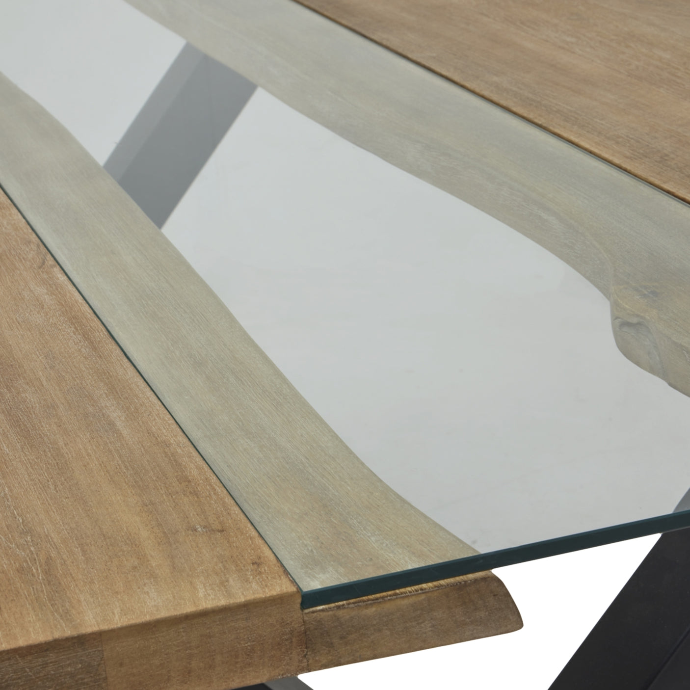 Light Acacia River Live Edge Dining Table