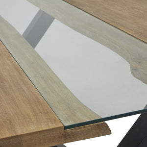 Light Acacia River Live Edge Dining Table