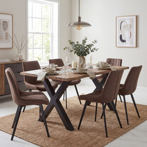 Light Acacia River Live Edge Dining Table