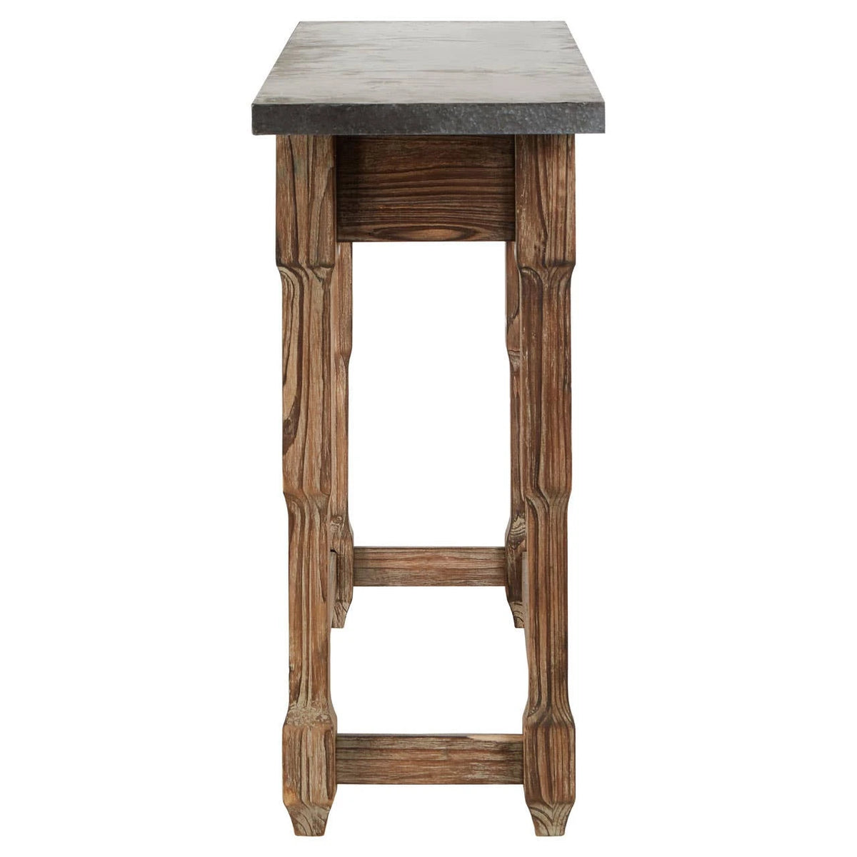 Side view of the Hatherley antique wood console table