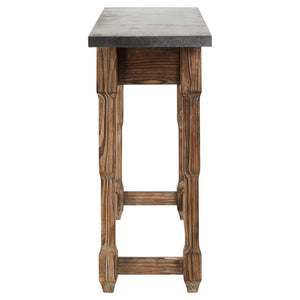 Side view of the Hatherley antique wood console table