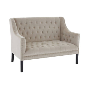 Belgravia Beige Velvet Two Seater Sofa