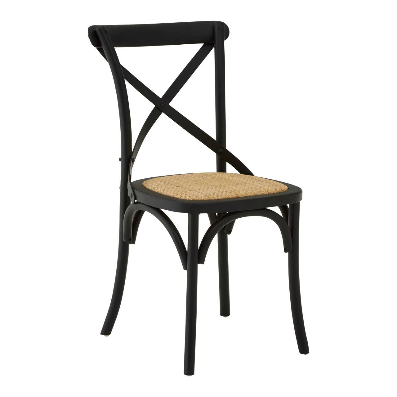 Arden Black Oak Wood & Rattan Dining Chair