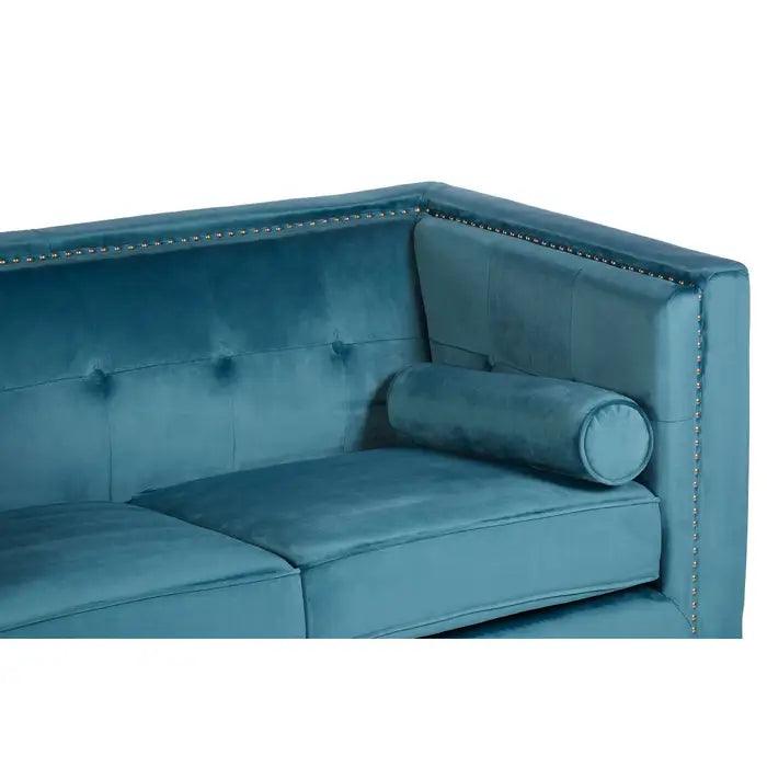 Two Seater Velvet Studded Sofa - Multiple Colours