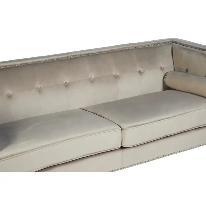 Three Seater Velvet Studded Sofa - Multiple Colours