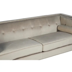 Three Seater Velvet Studded Sofa - Multiple Colours