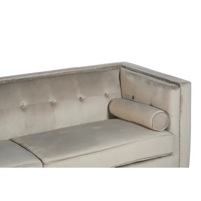Three Seater Velvet Studded Sofa - Multiple Colours