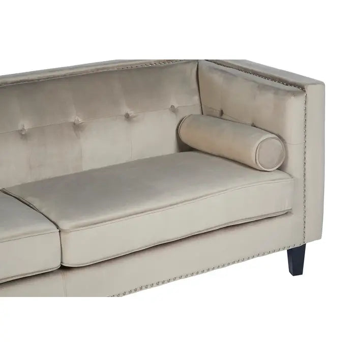 Three Seater Velvet Studded Sofa - Multiple Colours