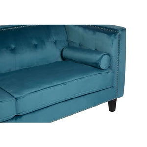 Three Seater Velvet Studded Sofa - Multiple Colours