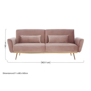 Broadway Velvet Sofa Bed - Dusky Pink