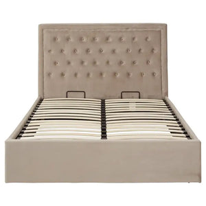 Helena Mink Velvet Ottoman Bed