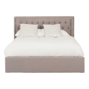 Helena Grey Velvet Ottoman Bed