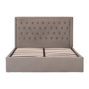 Helena Grey Velvet Ottoman Bed