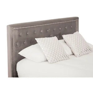 Helena Grey Velvet Ottoman Bed