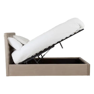 Helena Mink Velvet Ottoman Bed