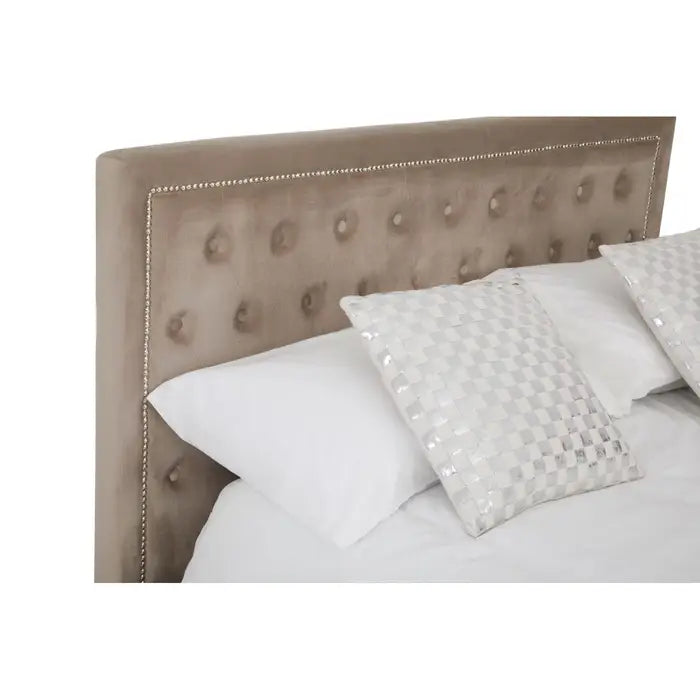 Helena Mink Velvet Ottoman Bed