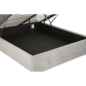 Emilia Grey Brushed Velvet Ottoman Bed