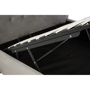 Emilia Grey Brushed Velvet Ottoman Bed