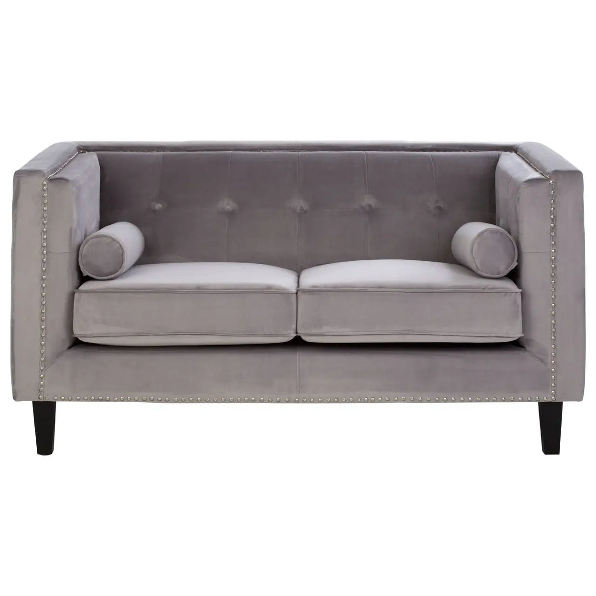 Two Seater Velvet Studded Sofa - Multiple Colours
