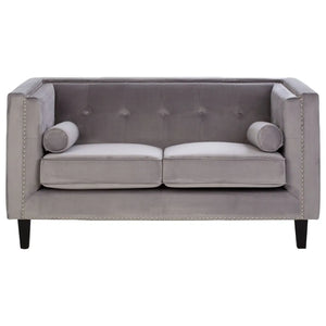 Two Seater Velvet Studded Sofa - Multiple Colours