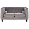 Two Seater Velvet Studded Sofa - Multiple Colours