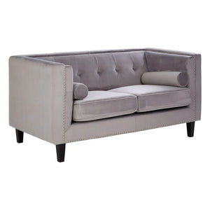 Two Seater Velvet Studded Sofa - Multiple Colours