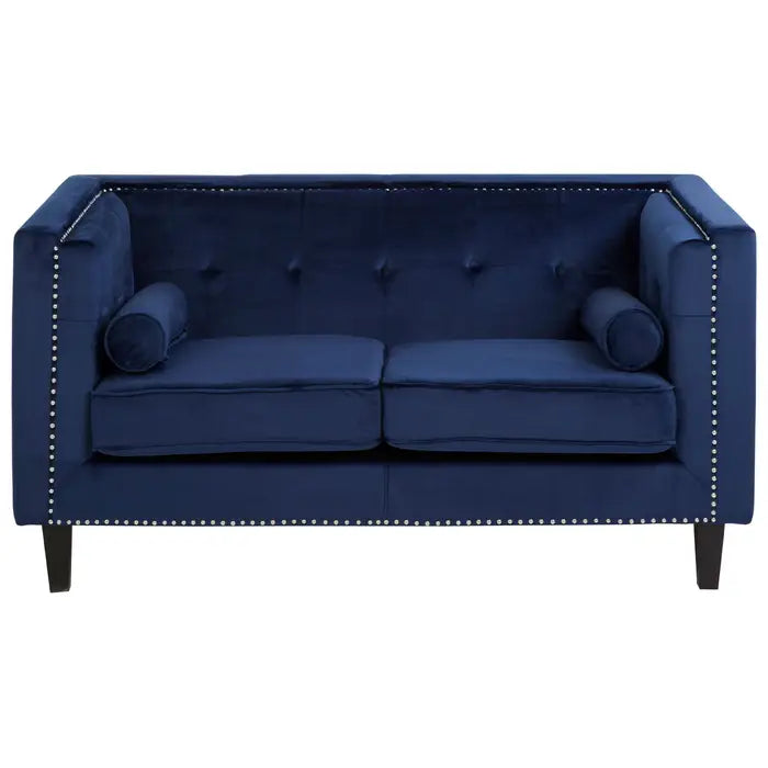 Two Seater Velvet Studded Sofa - Multiple Colours