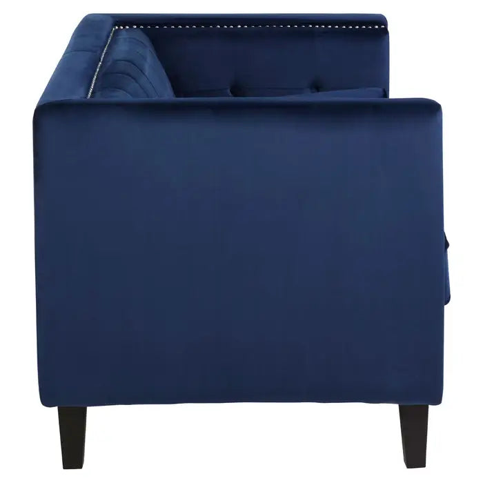 Two Seater Velvet Studded Sofa - Multiple Colours
