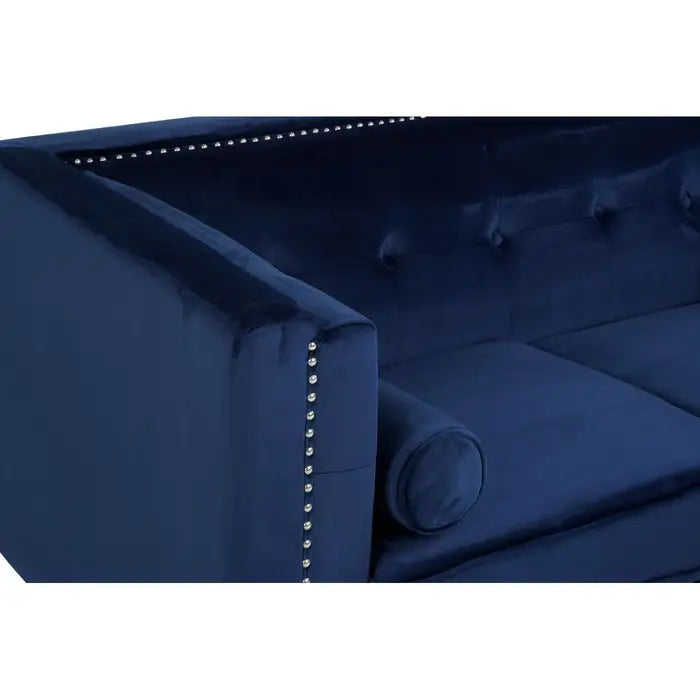 Two Seater Velvet Studded Sofa - Multiple Colours
