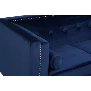Two Seater Velvet Studded Sofa - Multiple Colours