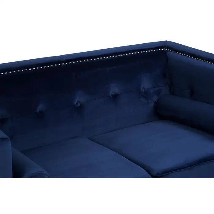 Two Seater Velvet Studded Sofa - Multiple Colours