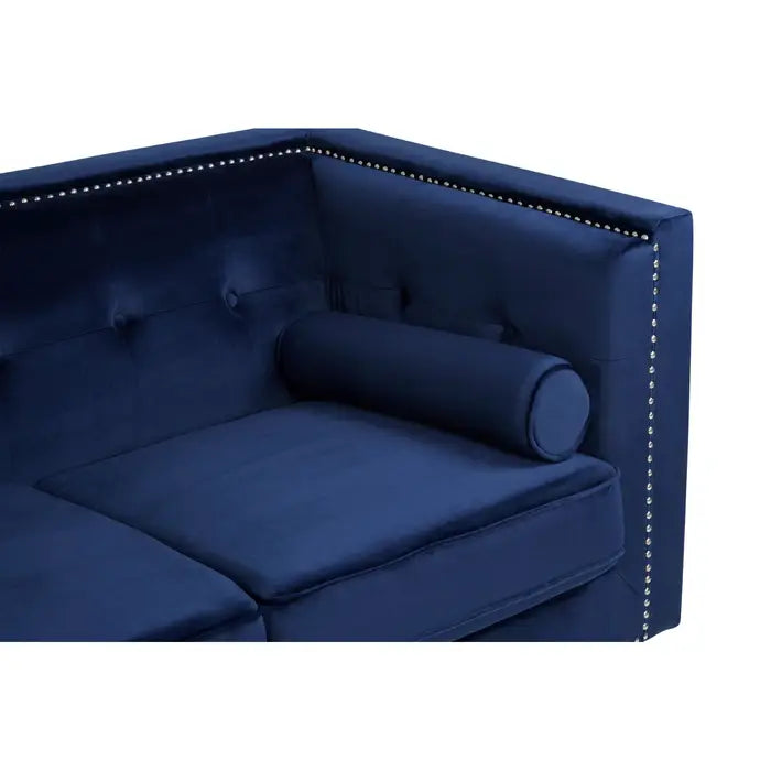 Two Seater Velvet Studded Sofa - Multiple Colours