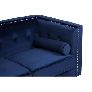 Two Seater Velvet Studded Sofa - Multiple Colours
