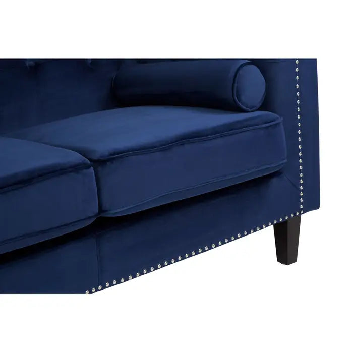 Two Seater Velvet Studded Sofa - Multiple Colours