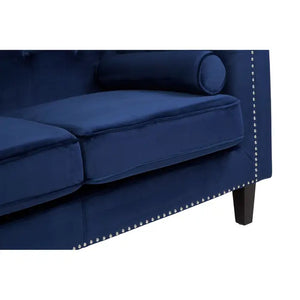 Two Seater Velvet Studded Sofa - Multiple Colours