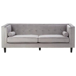 Three Seater Velvet Studded Sofa - Multiple Colours