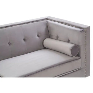 Three Seater Velvet Studded Sofa - Multiple Colours