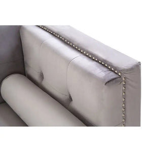 Three Seater Velvet Studded Sofa - Multiple Colours