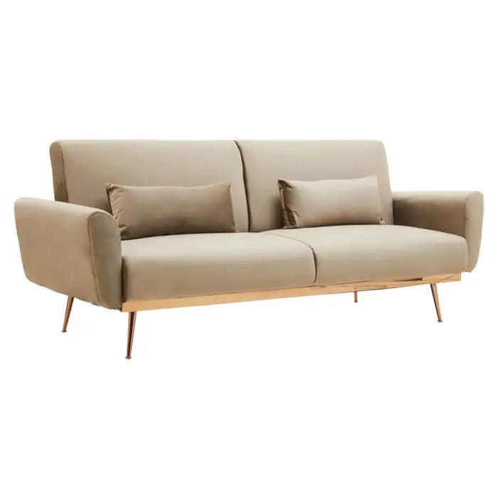Broadway Velvet Sofa Bed - Elegant Mink