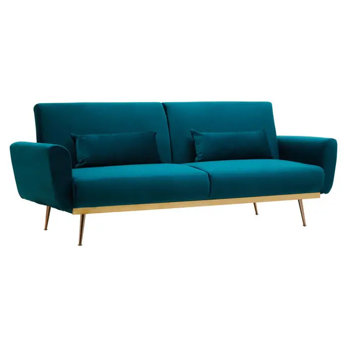 Broadway Velvet Sofa Bed - Verdant Green