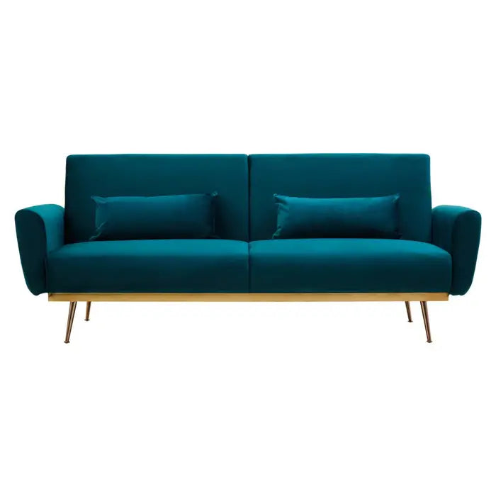 Broadway Velvet Sofa Bed - Verdant Green